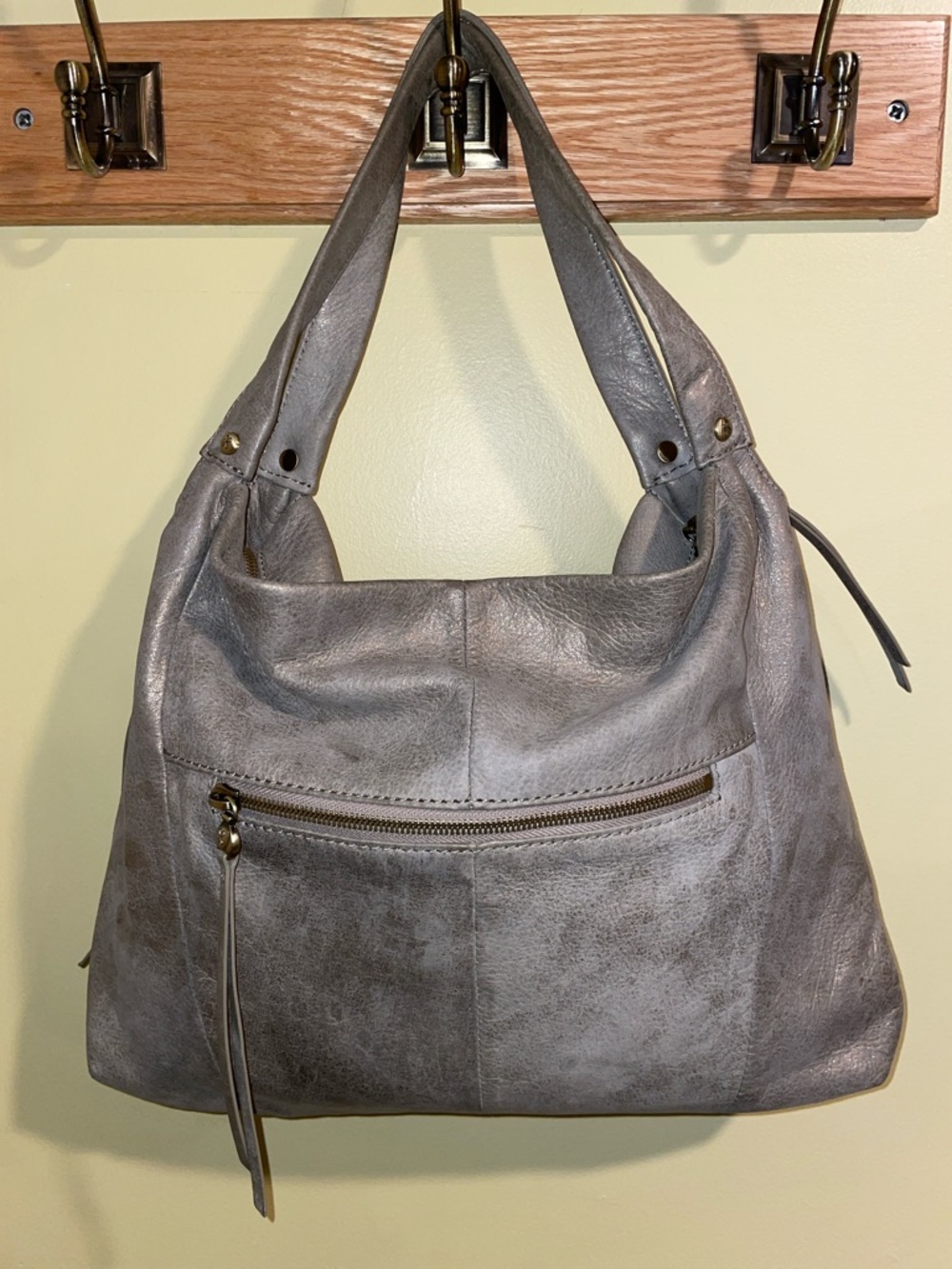Festival Boho HOBO Allanis Leather Granite Gold Shoulder Bag